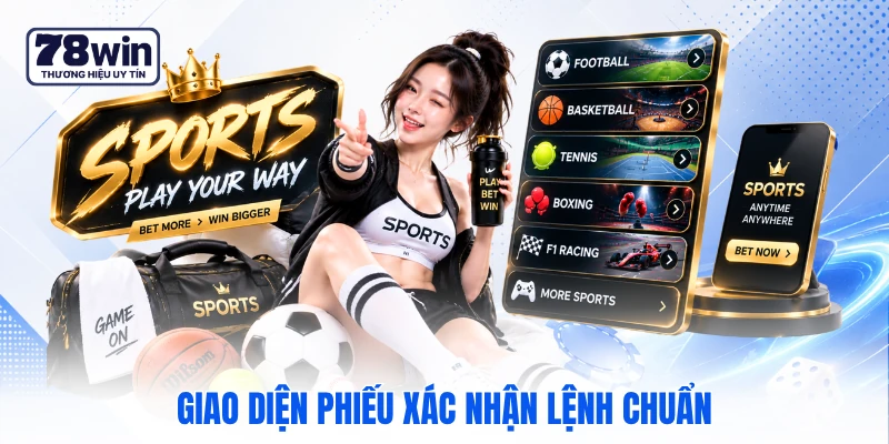 Giao diện phiếu xác nhận lệnh chuẩn