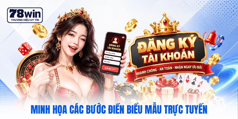 Minh họa các bước điền biểu mẫu trực tuyến